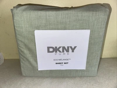 NOVO-DKNY Eco Melange Conjunto Completo de 4 Peças Lençóis Conforto Macio VERDE - Imagem 1 de 4