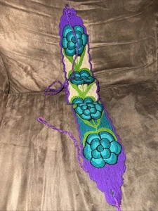 Mexican Embroidered Floral Belt Colorful One Size - Picture 1 of 13