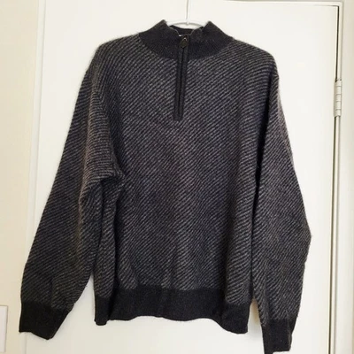 Suéter Grayson & Dunn 100% Cachemira Para Hombres XXL Gris Rayas Manga Larga Pullover  Foto 1 de 4