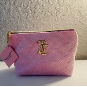 juicy couture travel cosmetic bag velvet light pink includes 1 travel - Picture 1 of 3
