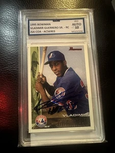 Vladimir Guerrero Sr. 1995 Bowman #90 Rookie RC w/ HOF 18 Ins Signed JSA 10 Auto - Picture 1 of 2