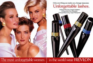 1991 Revlon Estelle Lefebure Tatjana Patitz Linda Evangelista Make-up MAGAZINANZEIGE - Bild 1 von 1