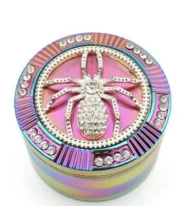 2" 50mm Zinc Alloy Grinder 4 PCS Rainbow Spider Rhinestone Grinders US Shipping - Picture 1 of 10