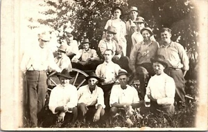 Group of Men and Wagon RPPC - Picture 1 of 2