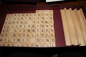 Vintage Scrabble Crossword Game 1953 Selchow & Righter Wooden Tiles Complete - Picture 1 of 7