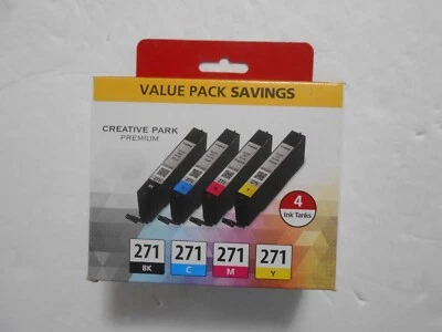 Canon Pixma CLI 271 Ink Cartridge 4 Pack Black Yellow Cyan Magenta Genuine - Image 1 of 4