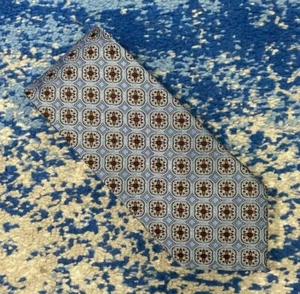 Jos A Bank Seidenkrawatte blau burgund taupe silber schwarz geometrisch handgefertigt - Bild 1 von 4