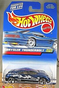 1998 Hot Wheels Mainline/Collector #1107 CHRYSLER THUNDERBOLT Blue w/Chrome 3 Sp