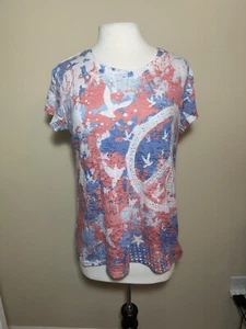 Green Source Brand Apparel Size XL Ted White Blue Graphic Tshirt Peace Sign - Picture 1 of 9