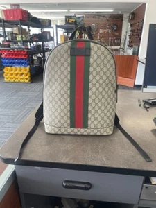Gucci Web Backpack GG Coated Canvas Medium Brown W/ COA (1088197) - Picture 1 of 11