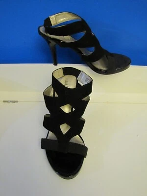 Zapato Sandalia East 5th Gamuza Negro con Elástico Venta al por menor $48 Talla 6.5 M Tacón de Aguja Foto 1 de 4