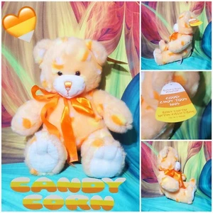 NUOVO 16" Costruisci un Orso Arancione Candy Corn Halloween Vintage Peluche Orsacchiotto Nuovo con etichette - Foto 1 di 7