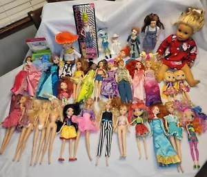 Big Collection Lot of Over 30 Dolls Barbie Disney Princess Toy Story & Others - Picture 1 of 11