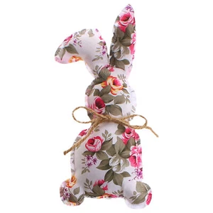 Easter Bunny Decor Rustic Tabletop Decoration Rabbit Doll - Picture 1 of 13