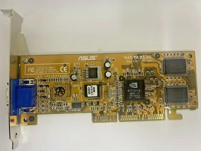 RARE VINTAGE ASUS VANTA 2000 NVIDIA VANTA LT 8 MB AGP VGA CARD MXB27  - Image 1 of 2