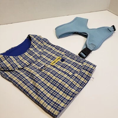 Lote de 2 arneses medianos de suministros para mascotas perro gato perro diseño entrenamiento caminar franela Foto 1 de 4