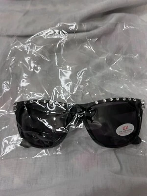 2 ÓCULOS DE SOL armação preta cristal Bling deslumbrado  - Imagem 1 de 4