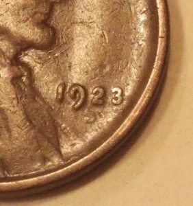 1923 S LINCOLN WHEAT BACK CENT--ERROR COIN--OBV. WEAK STRIKE & MINT MARK - Picture 1 of 5
