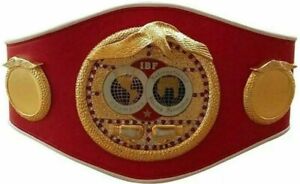 IBF Championship Boxing Belt Adult Size Handmade 3D Metal Plates Leather Strap