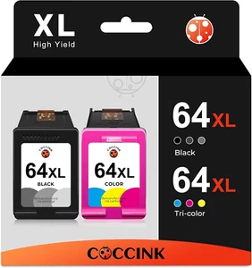 COCCINK 64XL Ink Cartridge Replacement for HP Envy Inspire 7255E 7955E 7958E - Picture 1 of 12