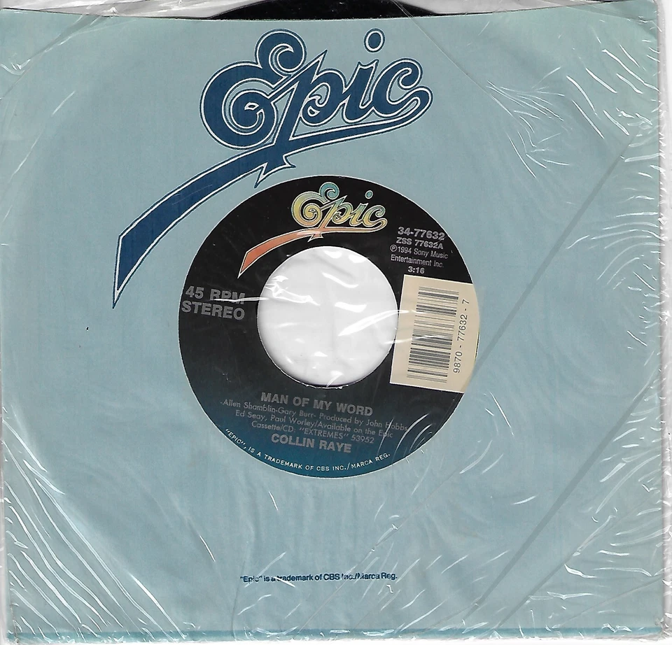 COLLIN RAYE MAN OF MY WORD/NOTHIN' A LITTLE LOVE WON'T CURE 45RPM VINYL - Image 1 of 1