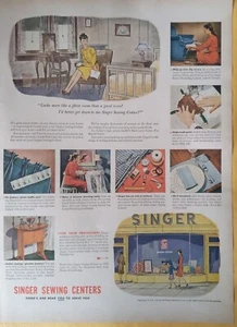 1946 machine à coudre vintage chanteur Cente imprimé annonce. Après Seconde Guerre mondiale - Photo 1/1