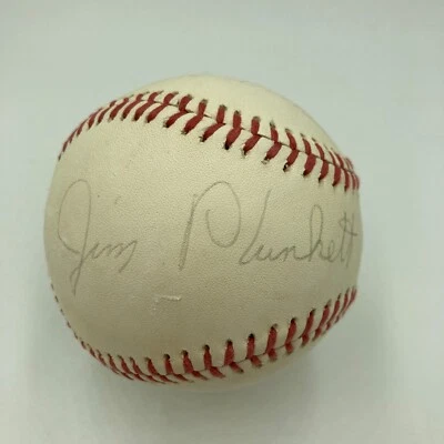 Jim Plunkett Signed Vintage National League Baseball Heisman Trophy Winner JSA - Image 1 of 4