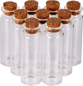 100 Small Glass Bottles Cork Stoppers15Ml Glass Vials Tiny Jars Wedding Favors - Picture 1 of 6