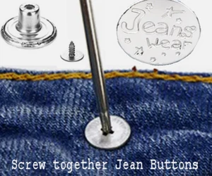 17mm detachable jeans button Screw on Fasteners Repair Denims Jackets Silver uk - Picture 1 of 4