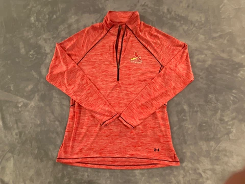 St. Louis Cardinals Sweatshirt/Jacket Womens 2XL Red Zip Semi Fit Under Armour Cover