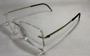 New Authentic Silhouette Mosaic 5471 20 6051 23kt Gold Plated Rimless Eyeglasses - Picture 1 of 24