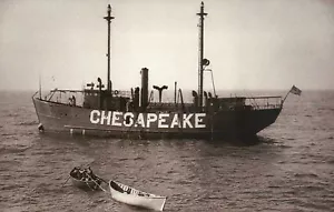 Chesapeake Bay Station, Leuchtschiff, schwimmender Leuchtturm, Virginia VA - Postkarte - Bild 1 von 2