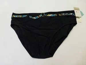 Christina Front Belted Bikini Bottom Swimsuit Womens 16 Black New With Tags - Picture 1 of 3