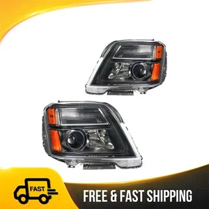 2x Front Headlight Assembly Black ClearFits 2010-2015 GMC Terrain - Picture 1 of 10