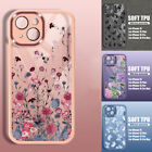 For iPhone 15 Pro Max 14 13 12 11 ShockProof Flower Clear TPU Soft Case Cover
