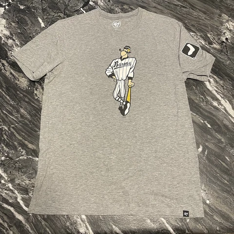 Birmingham Barons ‘47 Brand Graphic T Shirt Sz M Heather Gray Throwback MiLB EUC Cover
