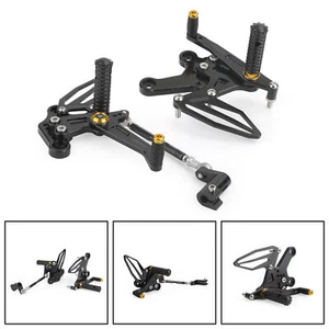 Rearsets Adjustable Foot Pegs Rest Fit For Kawasaki Ninja 250/400 2018-2022 Gold - Picture 1 of 12