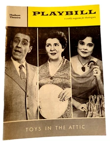 Playbill Toys In The Attic 29 agosto 1960 Hudson Theatre Kermit Bloomgarden - Foto 1 di 3