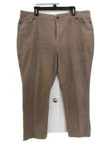 Coldwater Creek Tan Cordoury Straight Leg Pants Sz 18p 5Pockets - Picture 1 of 9