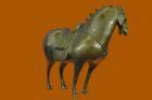 18 " Chine Chinois Fengshui Bronze Fu Foo Zodiaque An Tang Cheval Debout Statue