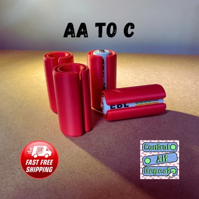AA - C Battery Cell Converter Adapter Case Cover UK x 4 in Pack - Image 1 of 4