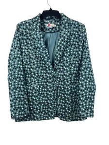 Chaqueta Blazer Boden Azul Estampado de Estrellas Pana Talla 14R Retro Mod Forrada - Imagen 1 de 16
