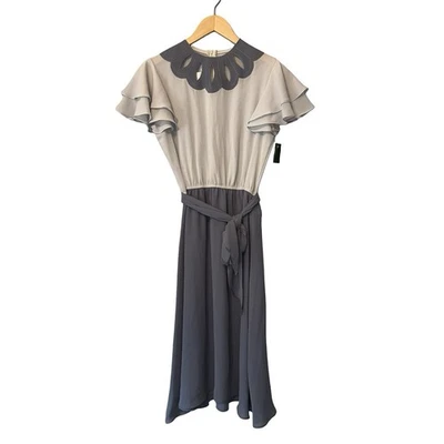 Vestido Leslie Fay Petites DEADSTOCK Union Made In USA manga flutter vintage tamanho 10 - Imagem 1 de 4