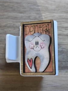 Handbemalte Holz geschnitten Zahnarzt Zahnkralle Clip 2" - Bild 1 von 2