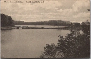 1911 EAST MARION, Long Island New York Postcard "Marion Lake & Bridge" Albertype - Picture 1 of 2
