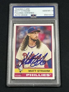 2025 Topps Heritage #7 Signed Matt Strahm Autogrammkarte Phillies PSA 10 Auto - Bild 1 von 2