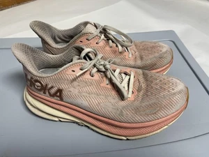 Hoka One One Clifton 9 Shoes Womens Size 8B Pink White Running Sneakers 1127896 - Picture 1 of 15