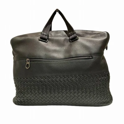 Bottega Veneta Intrecciato Black Leather Bag Business Bag Free Shipping [Used] - Image 1 of 4
