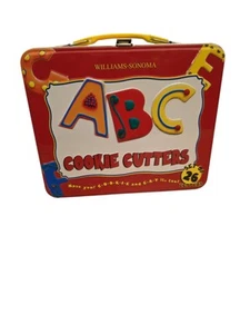 Williams-Sonoma 27pc Cookie Cutter Alphabet Letters & Tin Lunch Box - Picture 1 of 12