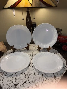 Corelle Bella Faenza White Embossed Luncheon Plates—Set Of 4–8.5” - Picture 1 of 14
